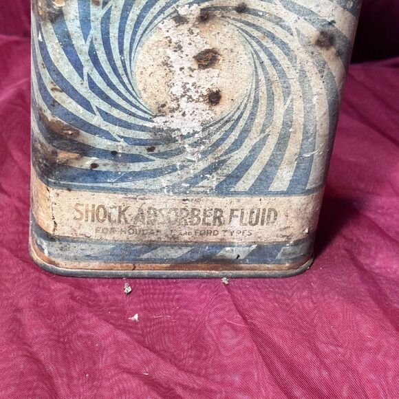 Vintage Metal Permatex Shock Absorber Fluid w/Lid Collectible Gas/Oil Can - Picture 5 of 10